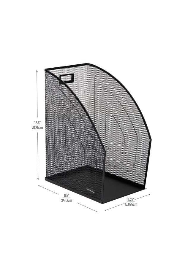 Mind Reader Jumbo Metal Mesh File Organizer 2-Pack, Magazine Holder, Office Desk Organizer, Documents Holder, Black - Image 3