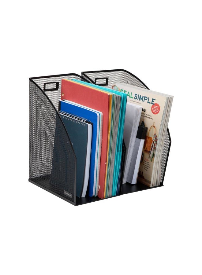 Mind Reader Jumbo Metal Mesh File Organizer 2-Pack, Magazine Holder, Office Desk Organizer, Documents Holder, Black - Image 4
