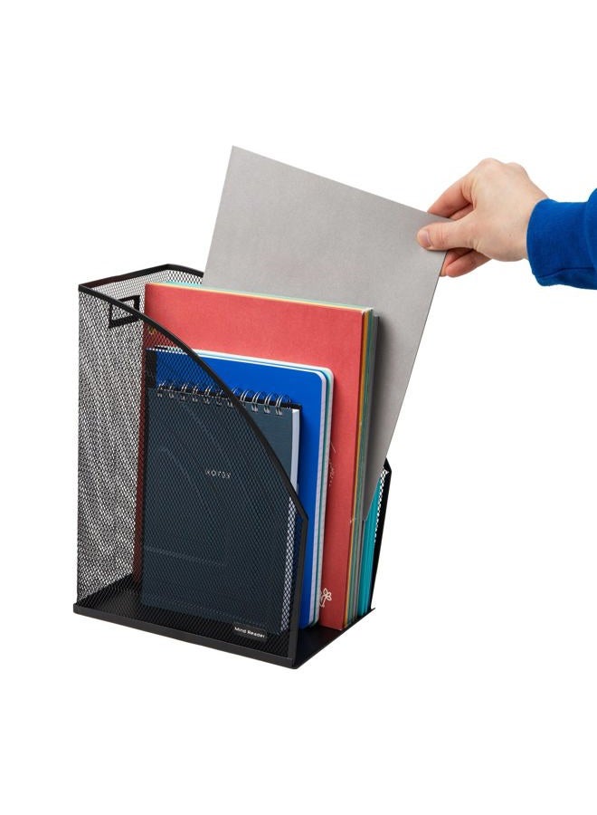 Mind Reader Jumbo Metal Mesh File Organizer 2-Pack, Magazine Holder, Office Desk Organizer, Documents Holder, Black - Image 5
