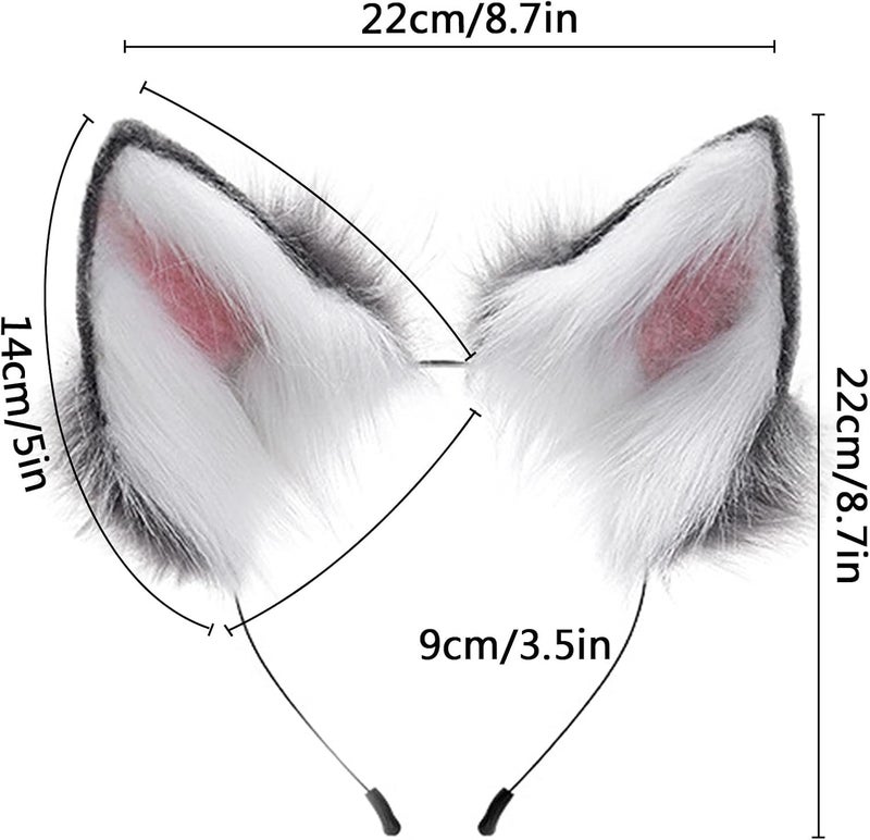 Odowalker Wolf Fox Costume, Wolf Fox Tail Clip Ears and Gloves Set Halloween Costume Accessories Party Supplies Halloween Christmas Party Costume for Women Kids - Image 4