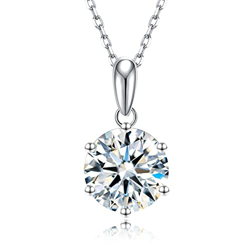 SecreTalk Moissanite Pendant Necklace for Women, 1-5CT 925 Sterling Silver D Color Necklace with Certificate of Authenticity (1CT) - Image 1