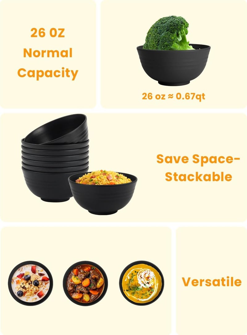 Homienly Cereal Bowl Set, Wheat Straw Fiber Unbreakable Lightweight Bowls Set - Image 4