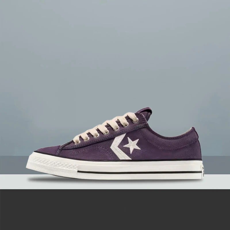 Converse Star Player 76 Low-Top Canvas Sneakers for Men and Women, Purple and White - Image 2