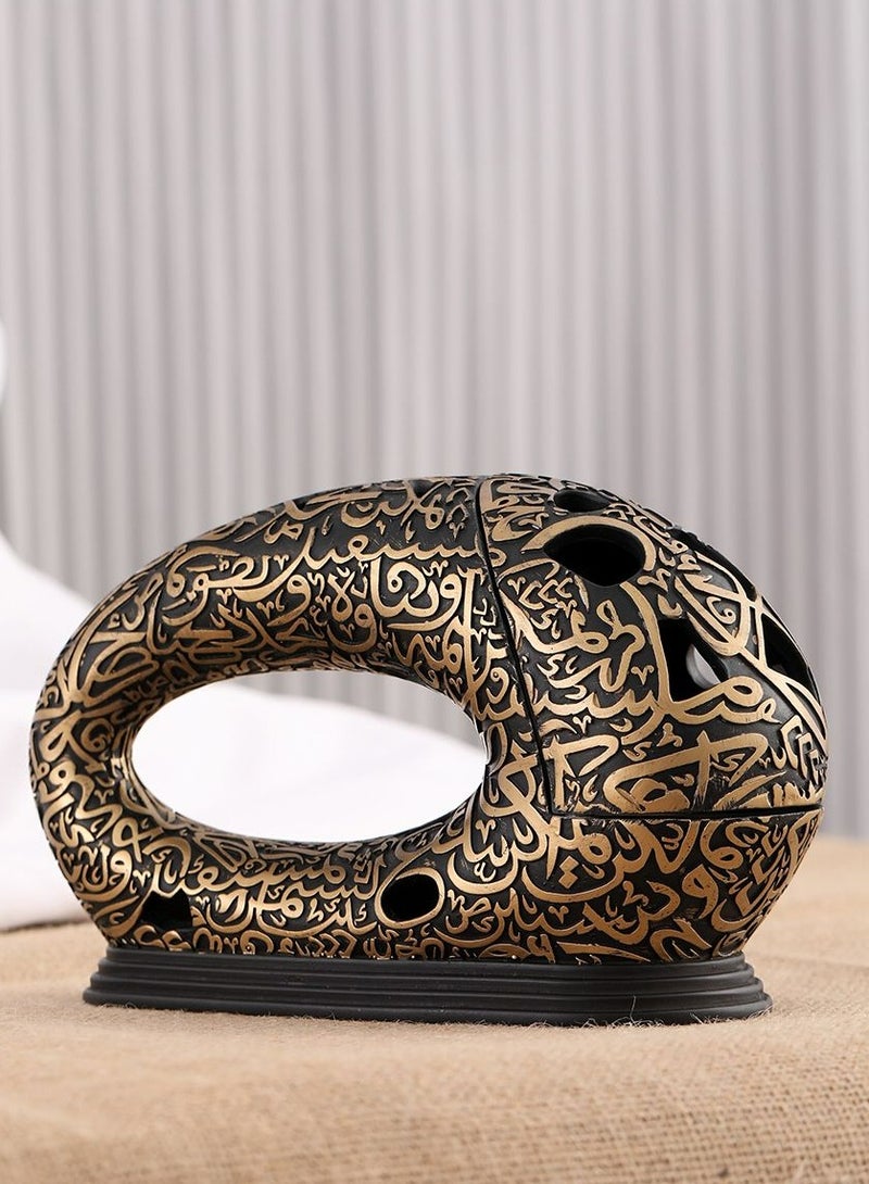 رادین مبخرة بخور (مبخرة) مبخرة عود متحف المستقبل ذهبي أسود - Image 1