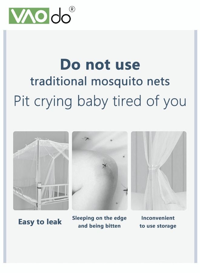 فاو دو ناموسية سرير أطفال مقاومة للغبار، مضادة للبعوض، خيمة سرير أطفال شبكية قابلة للتنفس، نوم آمن للطفل، غطاء حماية، تمنع الطفل من التسلق، شبكة سرير أطفال - Image 3