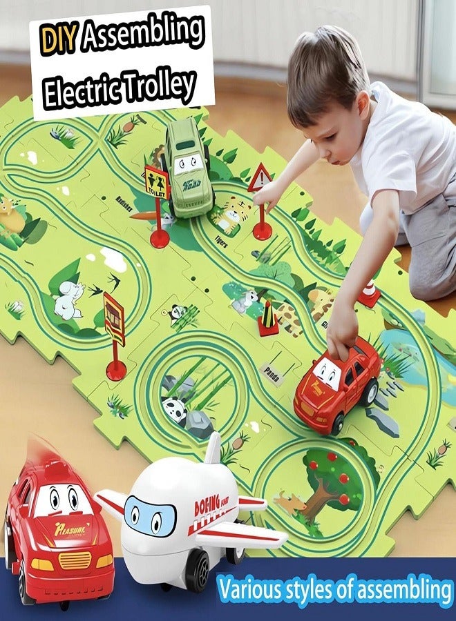 Puzzle Racer Car Track, Puzzle Racer Kids Car Track Set, Puzzle Track Car Play Set, Puzzle Car Track Toy, Puzzle Vehicle Track  - Image 4
