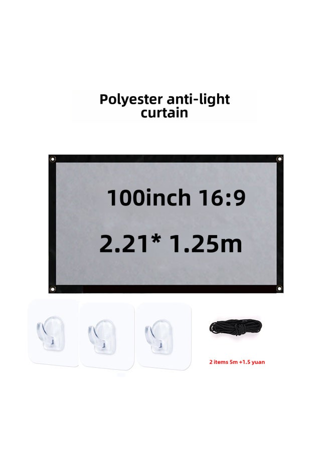 نيوترل شاشة عرض قابلة للطي محمولة بوليستر 100 بوصة و120 بوصة من Xinyou، شاشة عرض خارجية بسيطة وناعمة للسينما المنزلية - Image 1