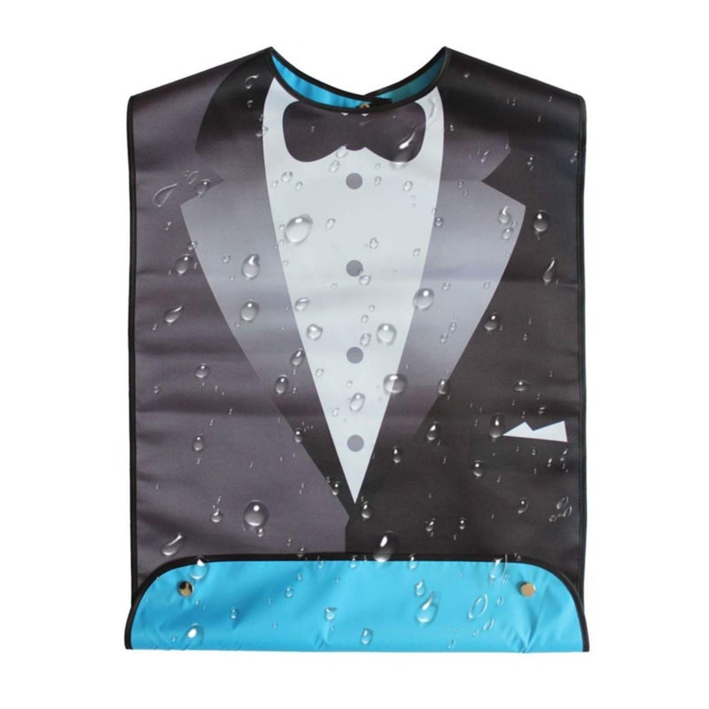 Zikra Adult Bibs, Waterproof Bandana Elderly Bib, Washable And Reusable Adjustable Protector Bibs, Bow Tie Design, Suit Adult Bibs for Men & Women for Eating- 1 Pcs - Image 1