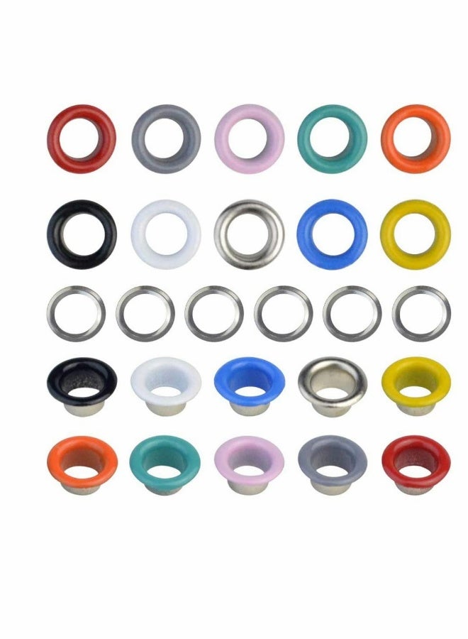 Grommet Tool Kit, 500 Set of 5mm Multicolor Metal Eyelet with Grommet Setting Tools for Leathercrafts, Clothing, Shoes  - Image 2