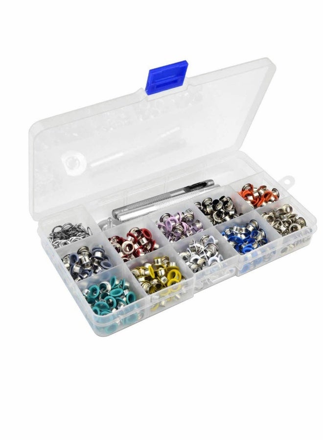 Grommet Tool Kit, 500 Set of 5mm Multicolor Metal Eyelet with Grommet Setting Tools for Leathercrafts, Clothing, Shoes  - Image 5
