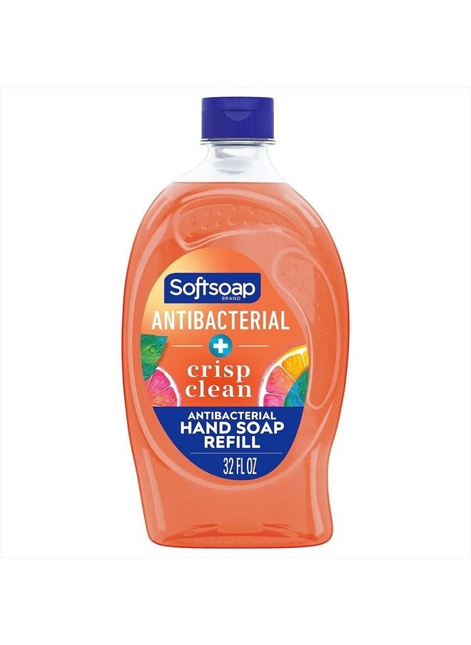 Softsoap Antibacterial Liquid Hand Soap Refill, Crisp Clean, 32 Oz (Packaging may differ)  - Image 1