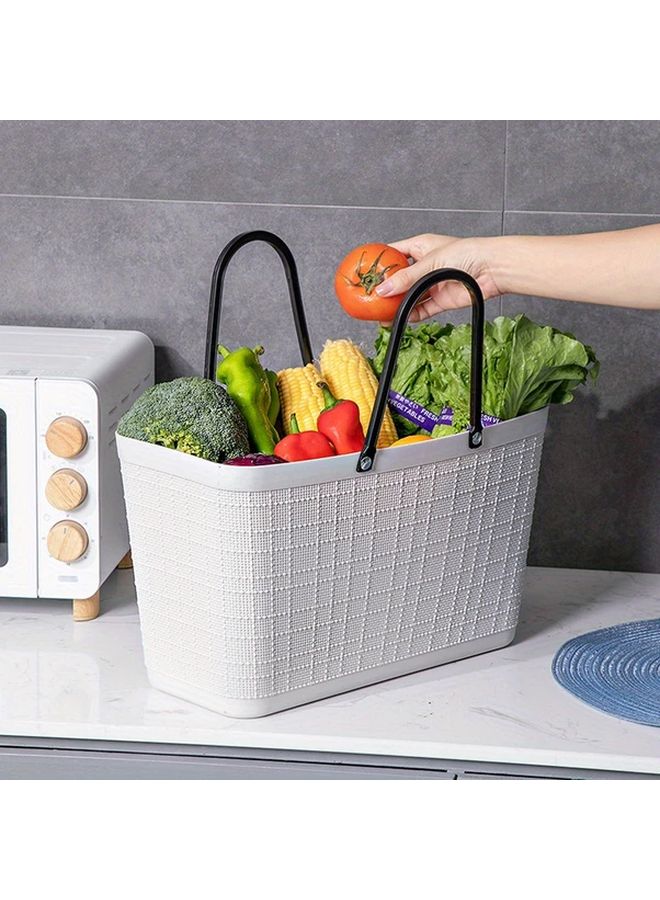 Large Green Plastic Shopping Basket for Supermarket Bath Outdoor Picnic Camping - Image 5