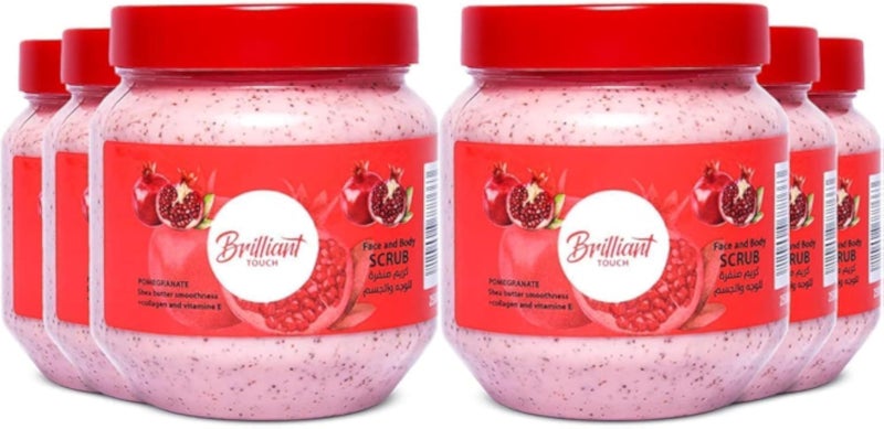 Brilliant Touch Face &body Scrub 6Pcs. 250ml Pomegranate
