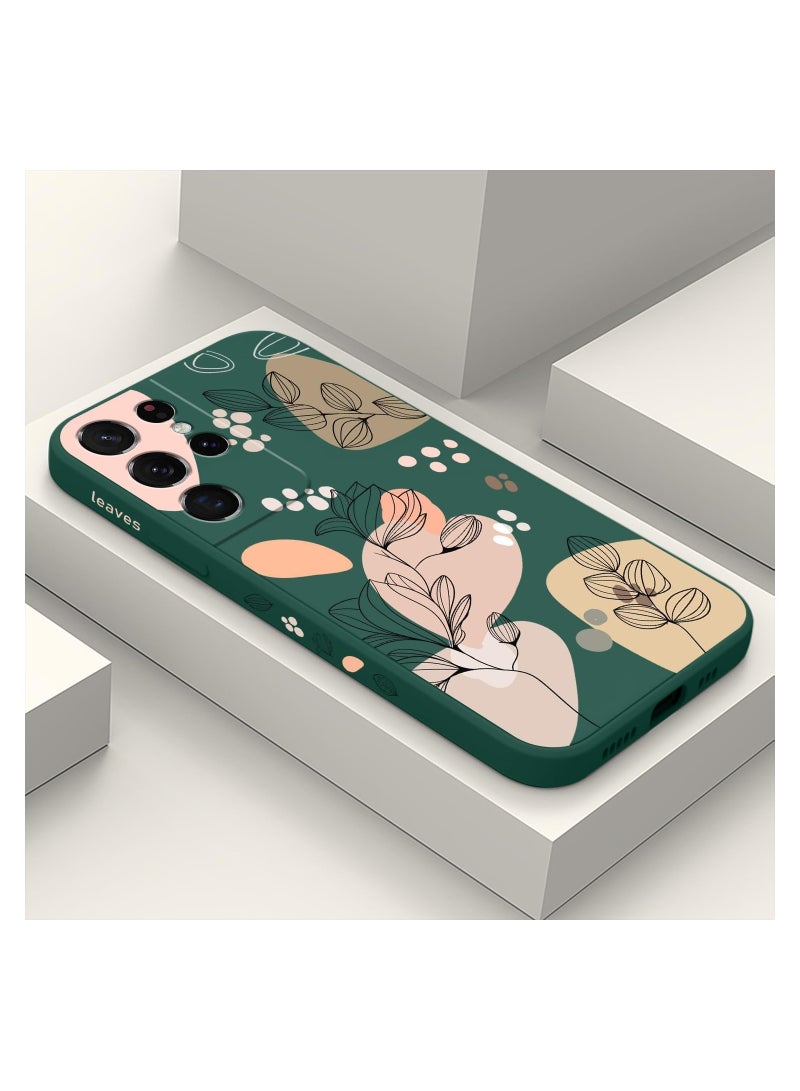 for Samsung S21 Ultra Case, for Samsung Galaxy S21 Ultra Case Butterfly Floral Astronauts Creative Sides Phone Cover Fashionablee Designs Soft Silicone Slim S21 Ultra Phone Case-Morandi Green - Image 1