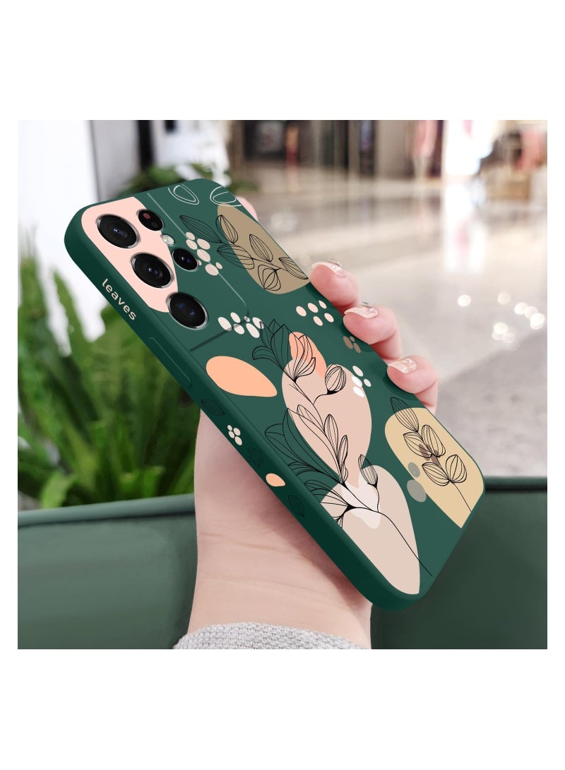 for Samsung S21 Ultra Case, for Samsung Galaxy S21 Ultra Case Butterfly Floral Astronauts Creative Sides Phone Cover Fashionablee Designs Soft Silicone Slim S21 Ultra Phone Case-Morandi Green - Image 3