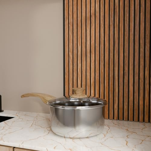 Lifelong TriPly 16 cm Sauce Pan for Cooking, 1.5 litres Sauce Pan with Glass Lid, Stainless Steel with Soft Touch Handle, Induction Bottom and Gas Stove Cookware - (Silver, LLTPSP20) - Image 2