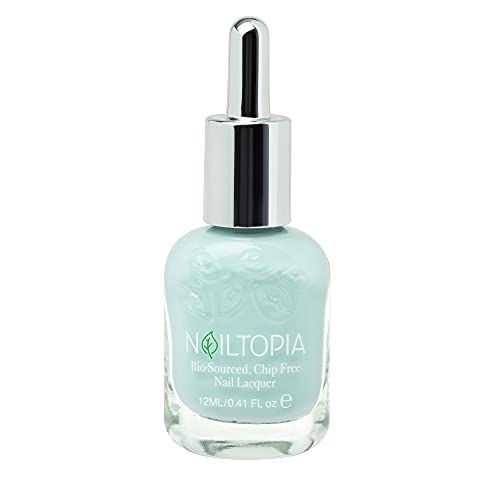 Nailtopia  PlantBased Chip Free Nail Lacquer  Non Toxic BioSourced LongLasting Strengthening Polish  Thats The Tea Icy Blue  041oz