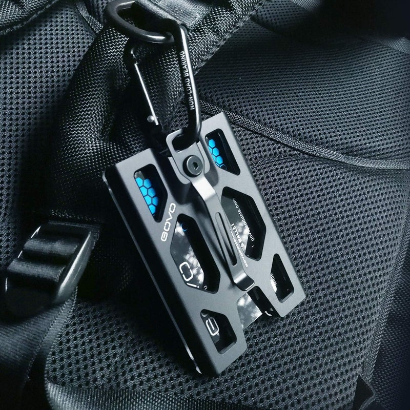 GOVO Aluminum Badge Holder/Wallet_ Durable ID Card Holder with Metal Clip and 4 Cards Slot (Black) - Image 4