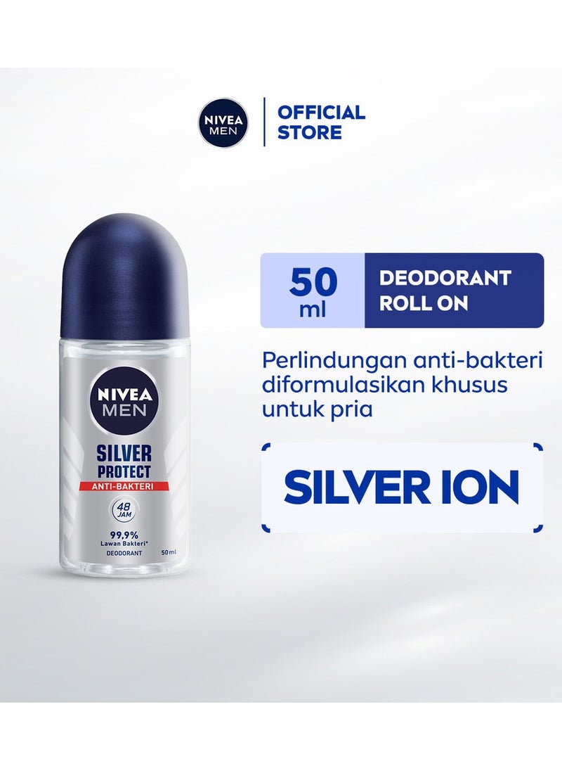 Nivea Antiperspirant For Men Roll on Silver Protect 50 ML