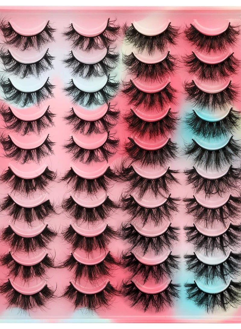Zikra Lashes Mink Fluffy False Eyelashes 20MM Long Dramatic Fake Eye Lashes 5D Wispy Eyelashes Russian Strip Lashes Multipack 20 Pairs - Image 2