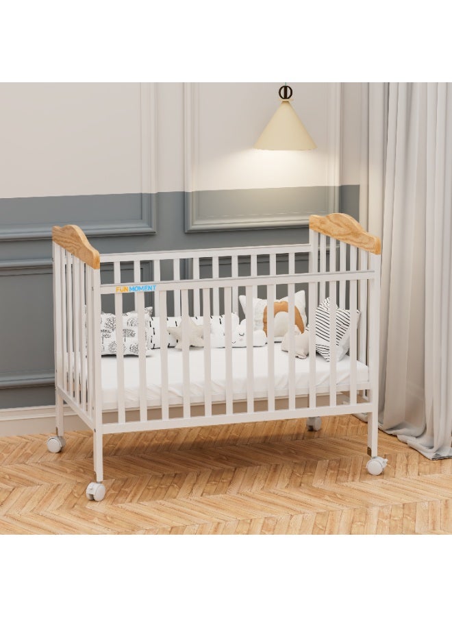 FUN MOMENT Wooden Baby Bed with mosquito net 100 X 60 CM - Image 3