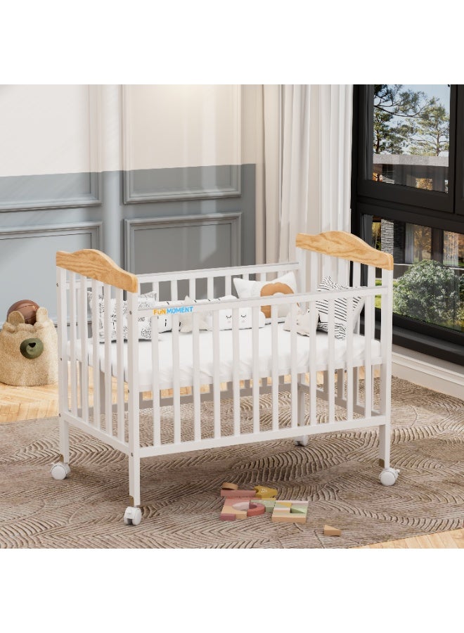 FUN MOMENT Wooden Baby Bed with mosquito net 100 X 60 CM - Image 5