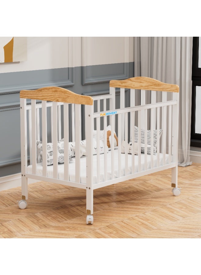 FUN MOMENT Wooden Baby Bed with mosquito net 100 X 60 CM - Image 2