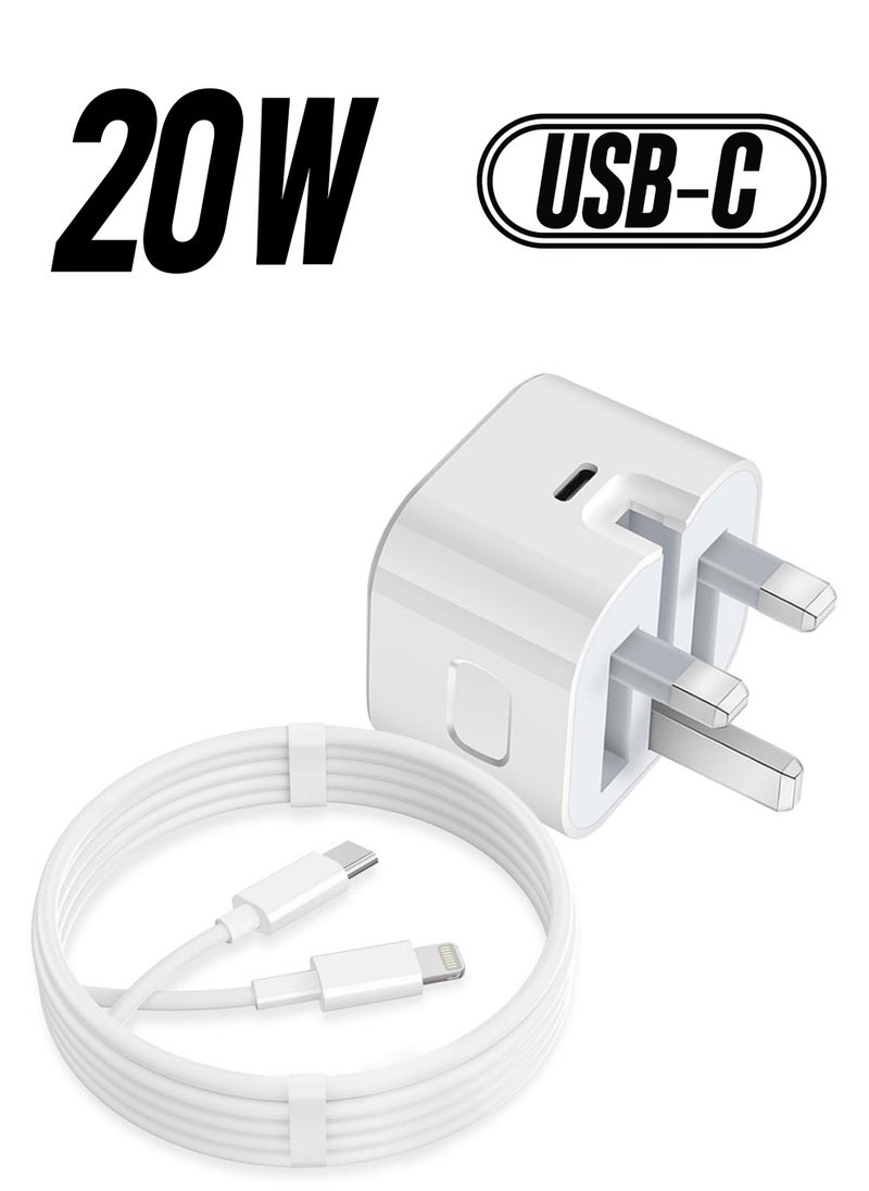 Anmi 20W PD USB C Fast Charger Plug and USB C Fast Charge Cable 2M,Type C Wall Charging Fast Charger,for iPhone 14 13 12 11,i-Pad  - Image 1