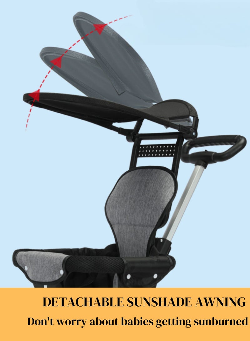 GoldenLike  عربة طفل ، عربة أطفال ، عربة السفر المحمولة مع مظلة ، مسند الظهر ، محمولة قابلة للطي عربة المطار المدمجة ، تنطبق على التسوق ، والمشي ، والسفر ، 1-3 سنوات من العمر ، أسود - Image 4