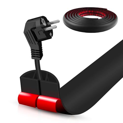 DBHXXMB-HH Floor Cord Cover Self Adhesive Cord Hider,10FT Cable Management, Extension Strip Protector for Wires, Prevent Cable Trips for Offices, Gyms, Exhibitions Cavity:0.39"(W) x 0.27"(H) Black - Image 1