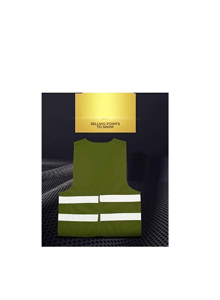 ECVV ECVV 2PCS Reflective Vest Working Clothes High Visibility Day Night Warning Safety Vest Traffic Construction Safety Clothing (green) - Image 4