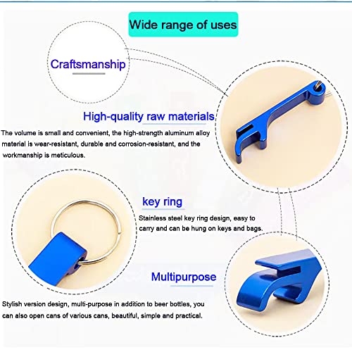 MTOMDY 100 Pcs Bottle opener Keychain Bulk,Soda Beverage Beer Bottle Opener Keychain,Bottle Openers Aluminum Beer Bottle Opener Claw Beverage Keychain Ring for Kitchen,Wedding, Bar,Party(blue) - Image 3