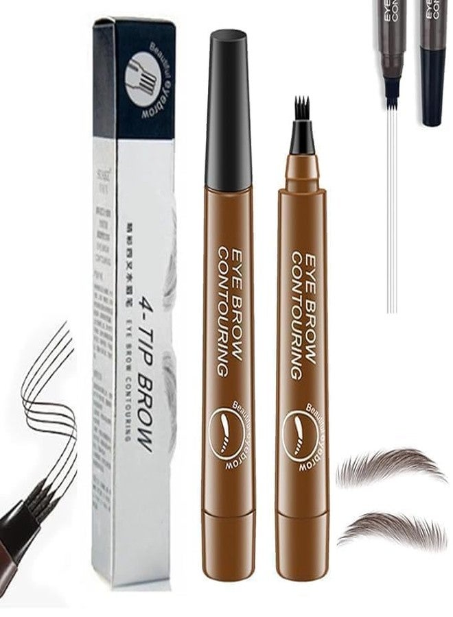 TRYV Waterproof Eyebrow Pen - Long Lasting, Sweat-Proof 4 Point for Eyeliner & Microblading - Suitable for All Skin Types, Ideal for Summer & Outdoor Travel (BROWN) - Image 1