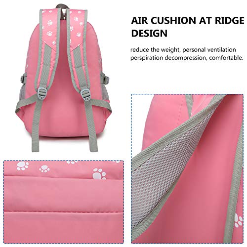 goldwheat 3Pcs Dog Paw Printed Backpack Set With Lunch-Bag For Girls Elementary Students Bookbag School-bag - Image 4