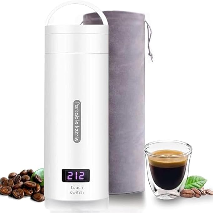 INGUNAR Portable Electric Kettle For Travel 500Ml Stainless Steel Electric Kettle For Coffee Milk Tea Small Hot Water Boiler With Auto ShutOff 4 Variable Presets Boil Dry Protection White - Image 1
