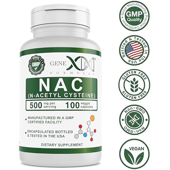 Genex Formulas NAC 500mg (100 Capsules) N-Acetyl Cysteine, Supports Liver Health - Non-GMO, Gluten Free, Vegan (3 Month Supply) - Image 4