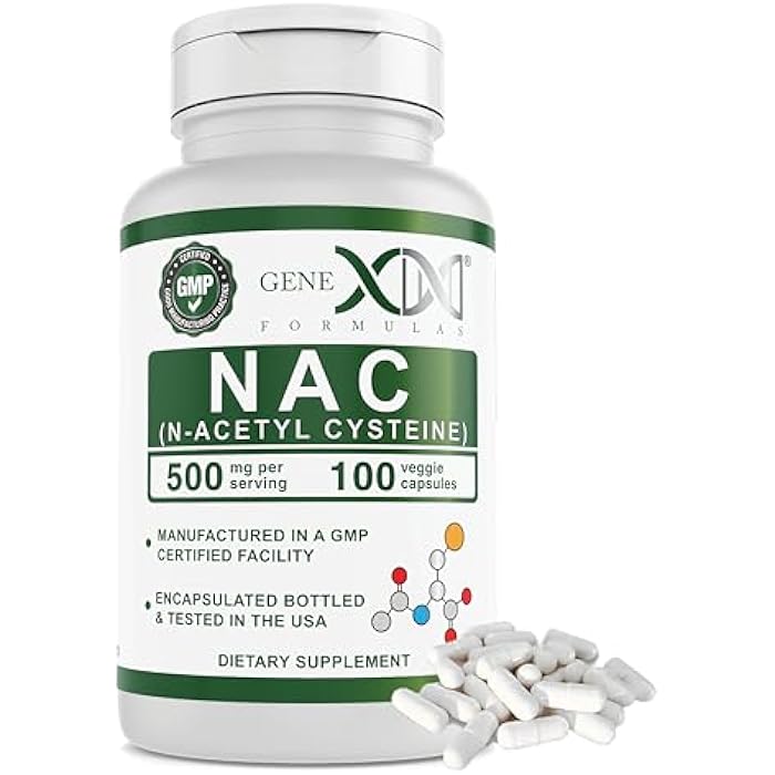 Genex Formulas NAC 500mg (100 Capsules) N-Acetyl Cysteine, Supports Liver Health - Non-GMO, Gluten Free, Vegan (3 Month Supply) - Image 1