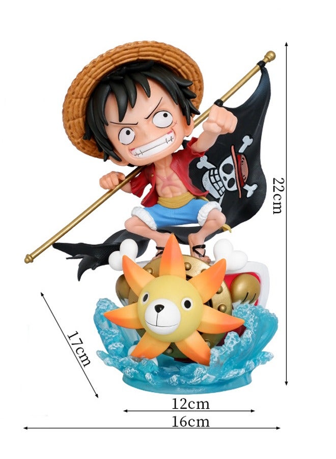 General Flag Carrying Straw Hat Luffy One Piece Scene Straw Hat Group Anime Gift Figure GK Model Ornament Statue  - Image 3