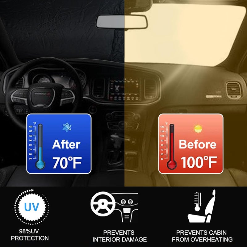 GZSH 2024 Upgrade Front Windshield Sunshade for Dodge Charger - Image 2