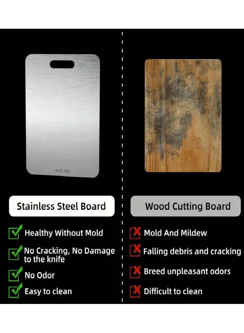 Premium 304 Stainless Steel Cutting Board - Versatile, Hygienic, Double-Sided - for Chopping, Kneading  Dough Rolling - cutting board, stainless steel cutting board, 304 cutting board, hygienic cutt - Image 3