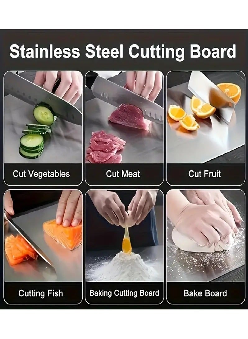 Premium 304 Stainless Steel Cutting Board - Versatile, Hygienic, Double-Sided - for Chopping, Kneading  Dough Rolling - cutting board, stainless steel cutting board, 304 cutting board, hygienic cutt - Image 5