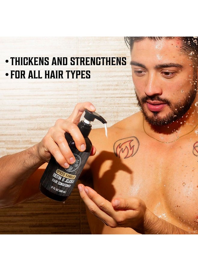Viking Revolution Spiced Vanilla Mens Shampoo And Conditioner Set With Biotin And Jojoba Oil Natural Hair Shampoo And Hair Conditioner For Men With Vitamin B5 Mens Shampoo For Thinning Hair (17Oz)  - Image 2