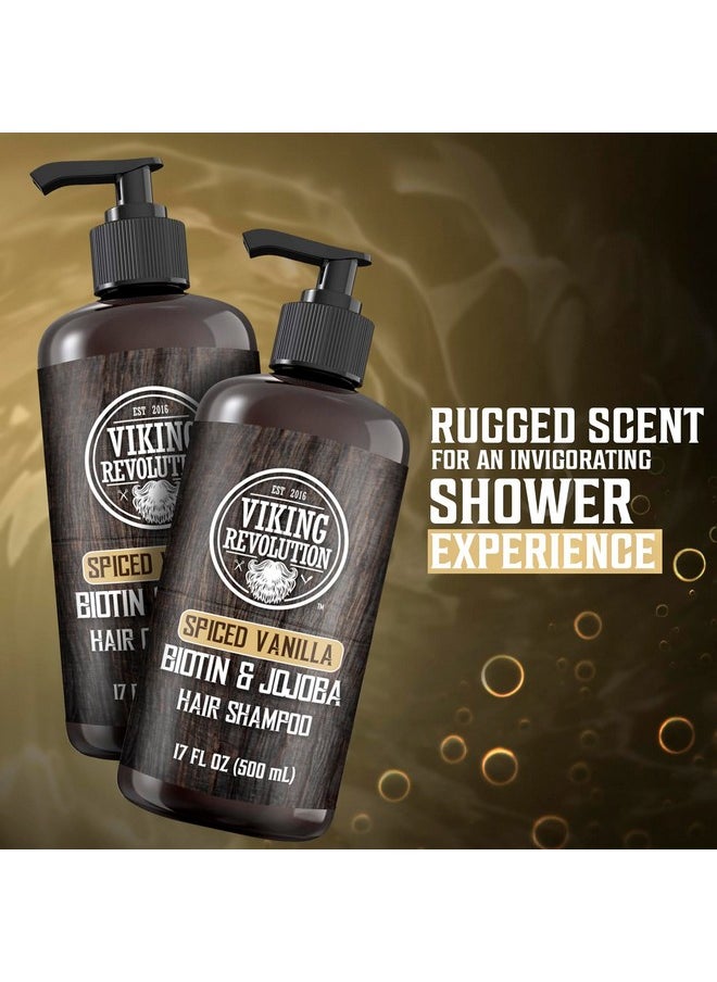 Viking Revolution Spiced Vanilla Mens Shampoo And Conditioner Set With Biotin And Jojoba Oil Natural Hair Shampoo And Hair Conditioner For Men With Vitamin B5 Mens Shampoo For Thinning Hair (17Oz)  - Image 5