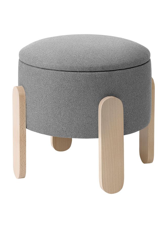 زبون مقعد بوف مع مساحة تخزين/لون رمادي - Image 1