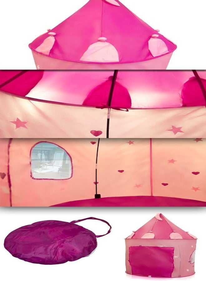 بوكو ديفو خيمة لعب وردية اللون للبنات على شكل قلعة أميرة من تصميم POCO DIVO - Image 4