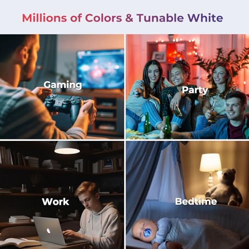 THIRDREALITY Zigbee Smart Color Bulb ZL1 4Pack,Compatible with Home Assistant(ZHA&Z2M), SmartThings,Aeotec,Homey,Hubitat or Echo Devices With Built-in Hub,A19 RGBCW Bulb,2700K-6500K Tunable,800 Lumens - Image 5
