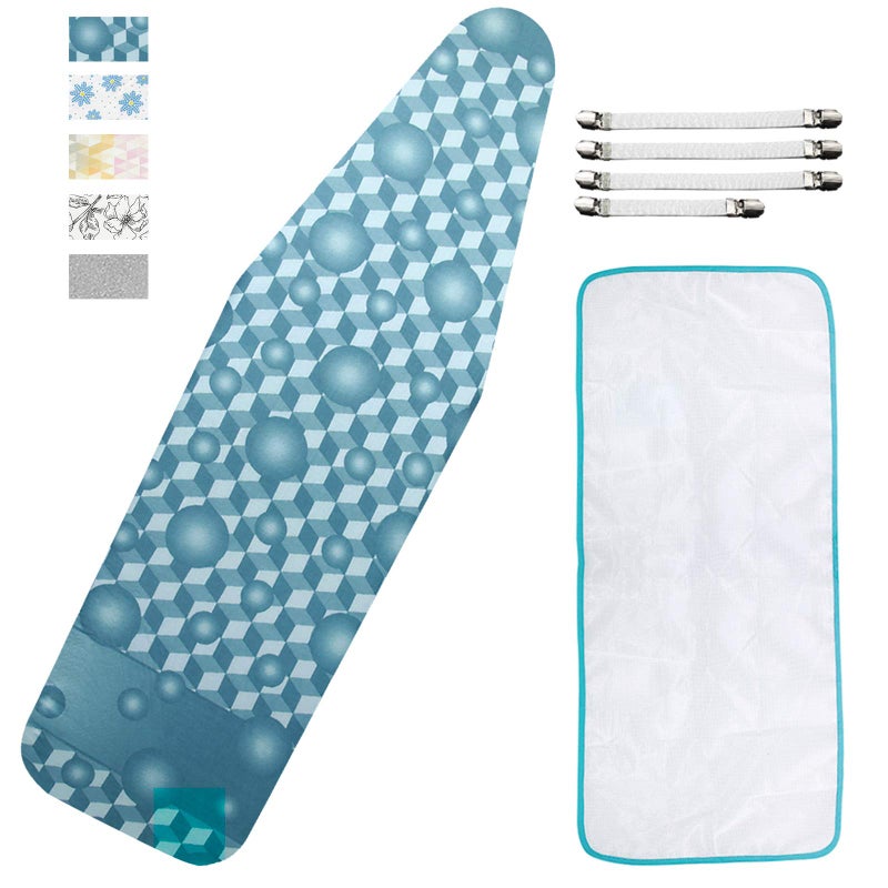 Ironing Board Cover and Pad 21 x 57 ExtraLarge Size Thick Padding Scorch  Stain Resistant with Fasteners  Mesh Cloth