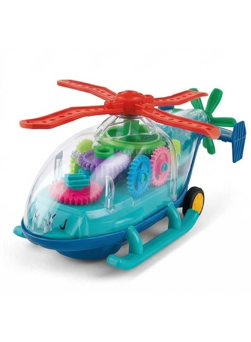 حديقة الألعاب لعبة سيارات بلاستيكية شفافة للأطفال من TOY GARDEN، لعبة سيارة هليكوبتر كهربائية للأطفال مع الضوء والموسيقى - Image 2