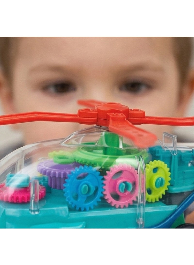 حديقة الألعاب لعبة سيارات بلاستيكية شفافة للأطفال من TOY GARDEN، لعبة سيارة هليكوبتر كهربائية للأطفال مع الضوء والموسيقى - Image 5