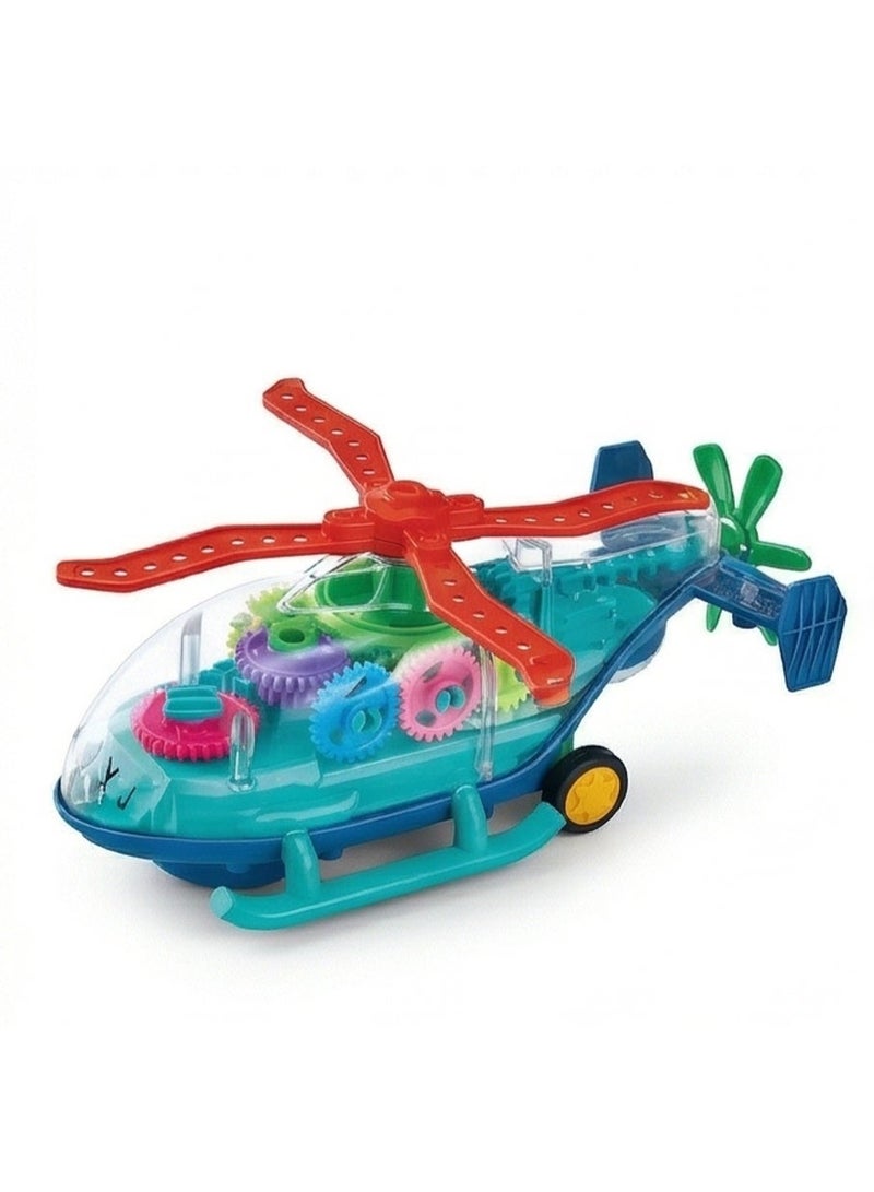 حديقة الألعاب لعبة سيارات بلاستيكية شفافة للأطفال من TOY GARDEN، لعبة سيارة هليكوبتر كهربائية للأطفال مع الضوء والموسيقى - Image 1